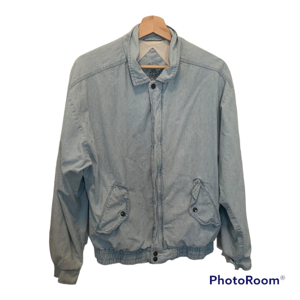 Vintage North Bay Light Wash Denim Bomber Jacket Women’s Size Small
